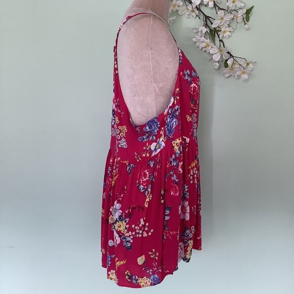 Torrid Floral Sweetheart Challis Racerback Swing Tank Top Babydoll Empire Waist - Picture 6 of 16